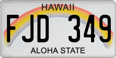 HI license plate FJD349