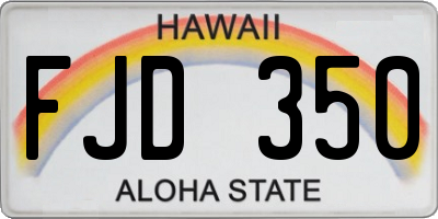 HI license plate FJD350