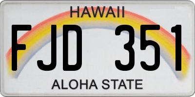 HI license plate FJD351