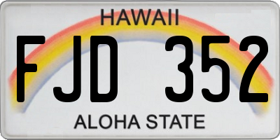 HI license plate FJD352