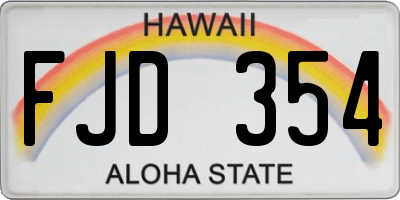 HI license plate FJD354