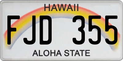 HI license plate FJD355