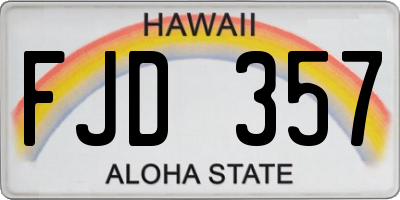 HI license plate FJD357