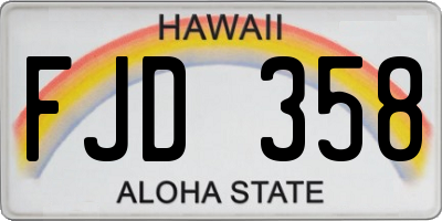 HI license plate FJD358