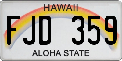 HI license plate FJD359