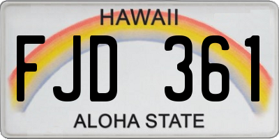 HI license plate FJD361