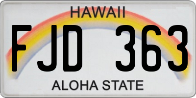 HI license plate FJD363