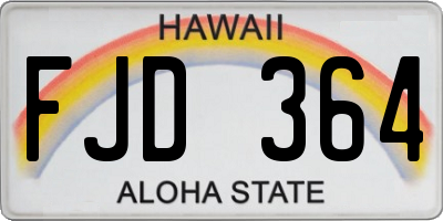 HI license plate FJD364