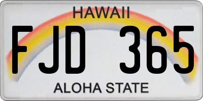 HI license plate FJD365