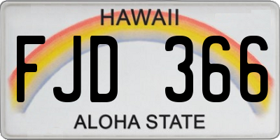 HI license plate FJD366