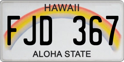 HI license plate FJD367