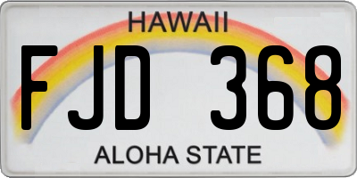 HI license plate FJD368