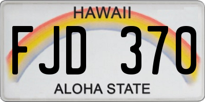 HI license plate FJD370