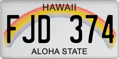 HI license plate FJD374