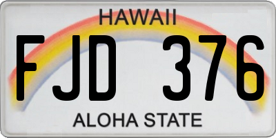 HI license plate FJD376