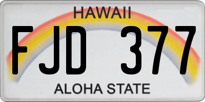 HI license plate FJD377