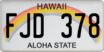 HI license plate FJD378