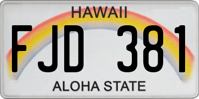 HI license plate FJD381