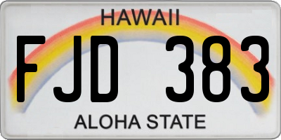 HI license plate FJD383
