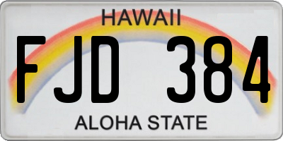 HI license plate FJD384