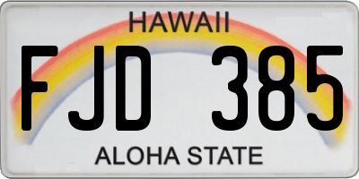 HI license plate FJD385
