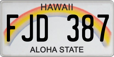 HI license plate FJD387