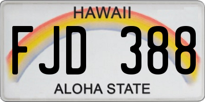 HI license plate FJD388