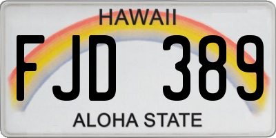 HI license plate FJD389