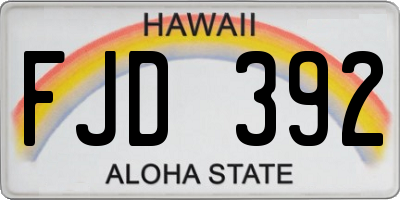 HI license plate FJD392