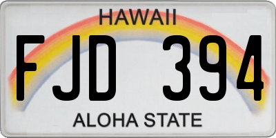 HI license plate FJD394