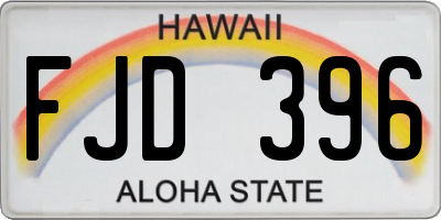 HI license plate FJD396