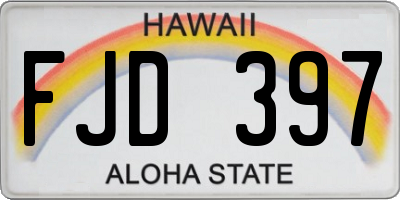 HI license plate FJD397