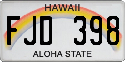 HI license plate FJD398