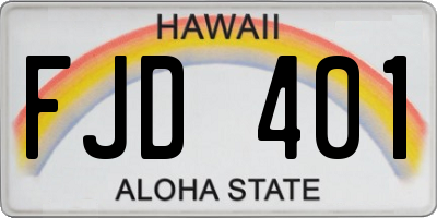 HI license plate FJD401