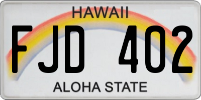 HI license plate FJD402