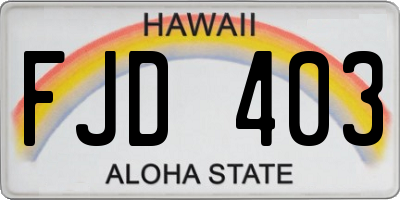 HI license plate FJD403