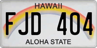 HI license plate FJD404