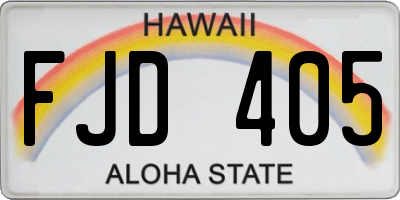 HI license plate FJD405