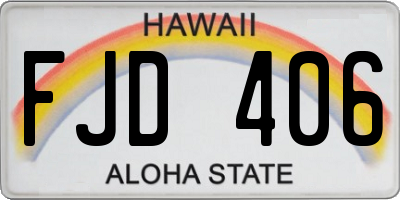 HI license plate FJD406