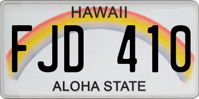 HI license plate FJD410