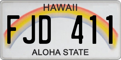 HI license plate FJD411