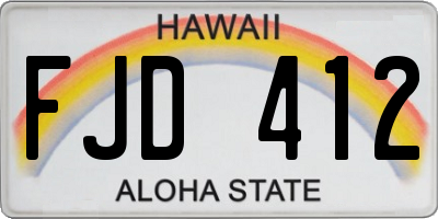 HI license plate FJD412