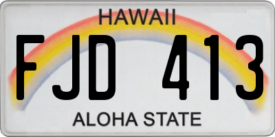 HI license plate FJD413