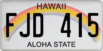 HI license plate FJD415