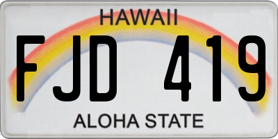 HI license plate FJD419