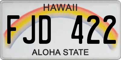 HI license plate FJD422