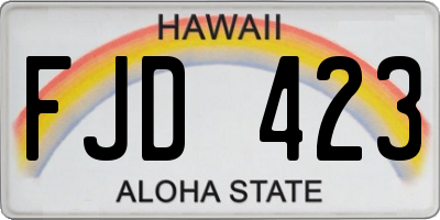 HI license plate FJD423