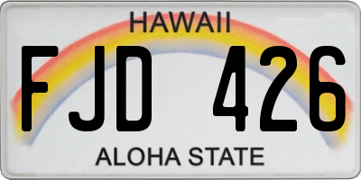 HI license plate FJD426