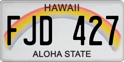 HI license plate FJD427