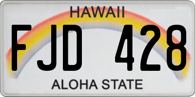 HI license plate FJD428